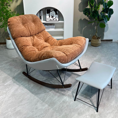 Contemporary Rocking Accent Chair With Footrest - Plush Chenille Upholstered & Solid Wood Frame, Cozy Backrest Lounge Chair For Living Room