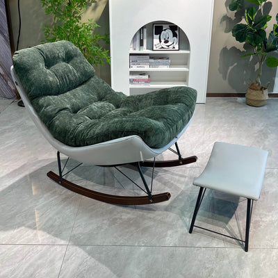 Contemporary Rocking Accent Chair With Footrest - Plush Chenille Upholstered & Solid Wood Frame, Cozy Backrest Lounge Chair For Living Room