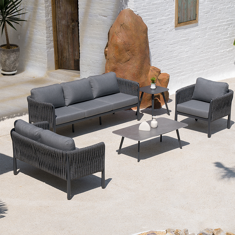 Modern Outdoor Garden Rope Sofa - 1/2/3 Seater For Balcony &amp; Outdoor Patio