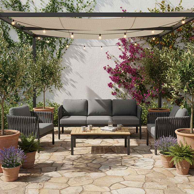 Modern Outdoor Garden Rope Sofa - 1/2/3 Seater For Balcony &amp; Outdoor Patio
