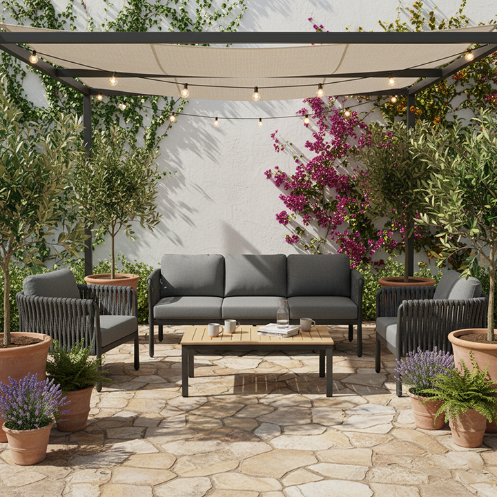 Modern Outdoor Garden Rope Sofa - 1/2/3 Seater For Balcony &amp; Outdoor Patio
