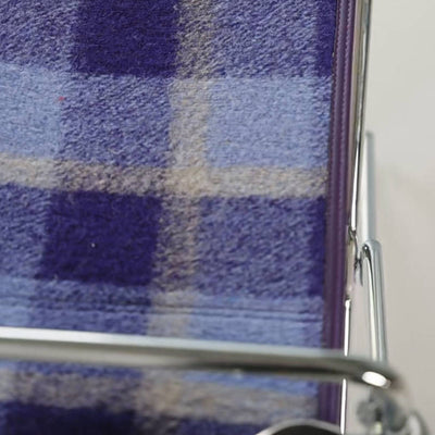 Art Deco Inspired Woven Folding Director’s Chair - Retro Plaid Fabric Portable Accent Chair For Outdoor Patio