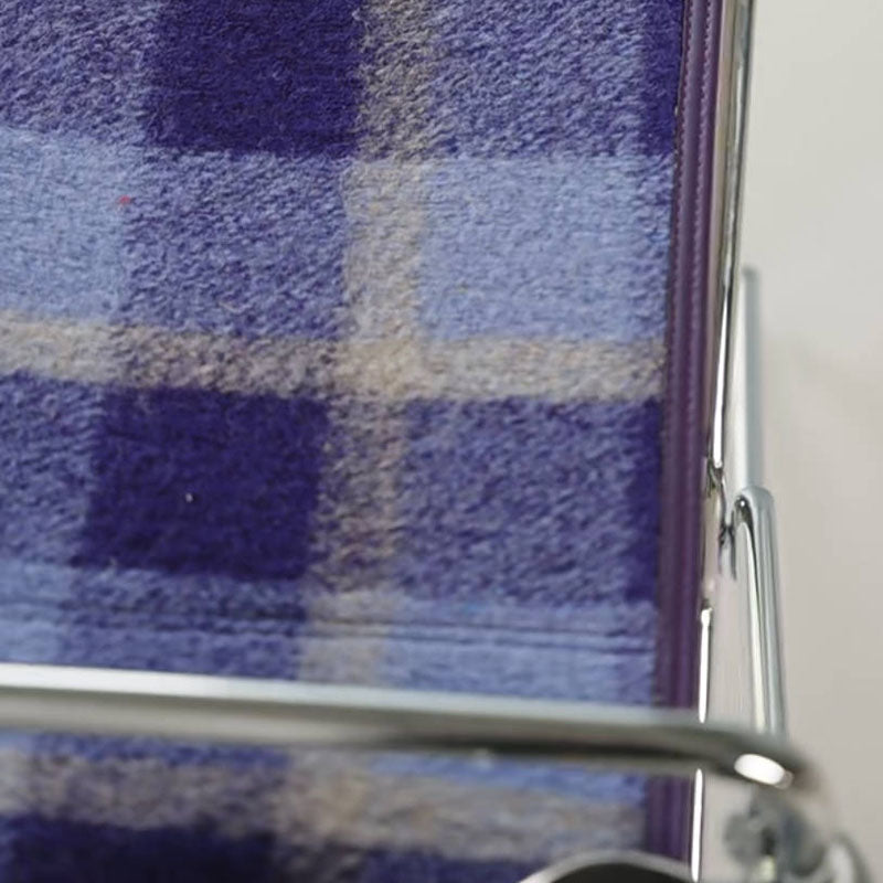 Art Deco Inspired Woven Folding Director’s Chair - Retro Plaid Fabric Portable Accent Chair For Outdoor Patio