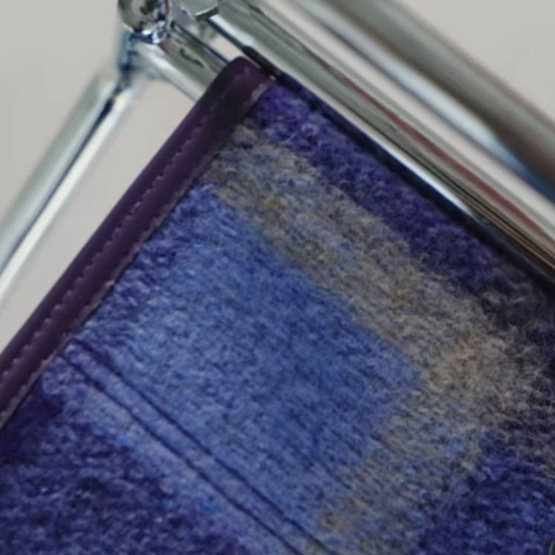 Art Deco Inspired Woven Folding Director’s Chair - Retro Plaid Fabric Portable Accent Chair For Outdoor Patio