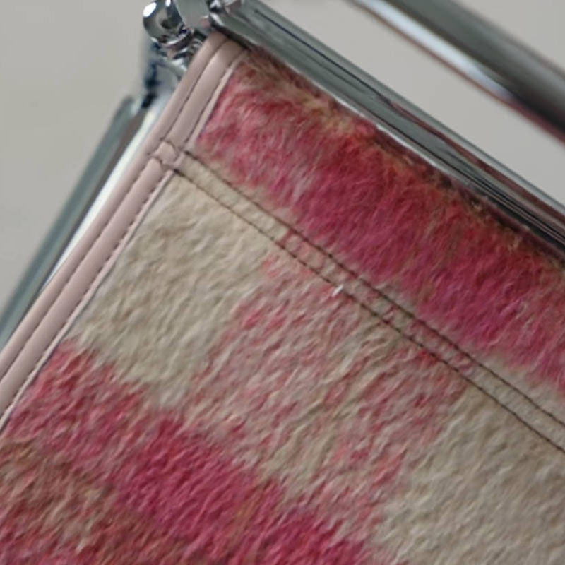 Art Deco Inspired Woven Folding Director’s Chair - Retro Plaid Fabric Portable Accent Chair For Outdoor Patio