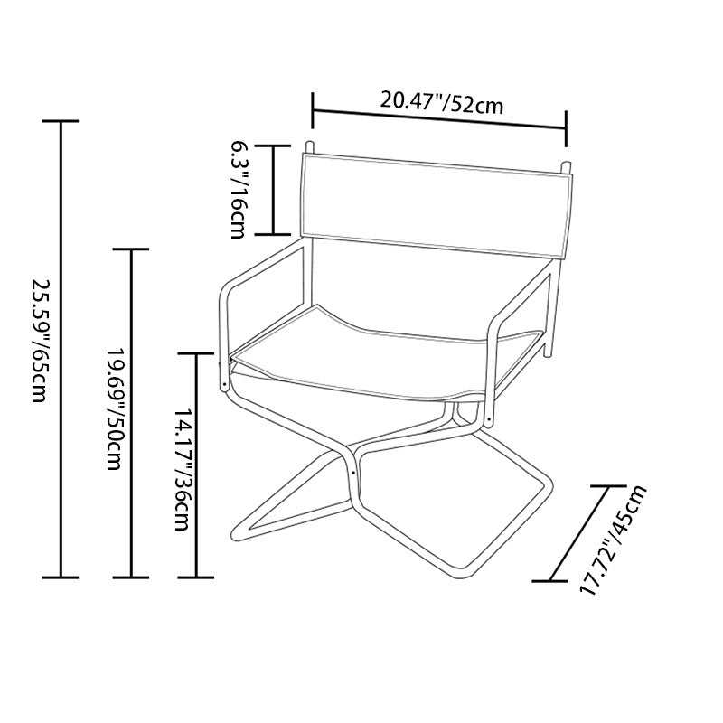 Art Deco Inspired Woven Folding Director’s Chair - Retro Plaid Fabric Portable Accent Chair For Outdoor Patio