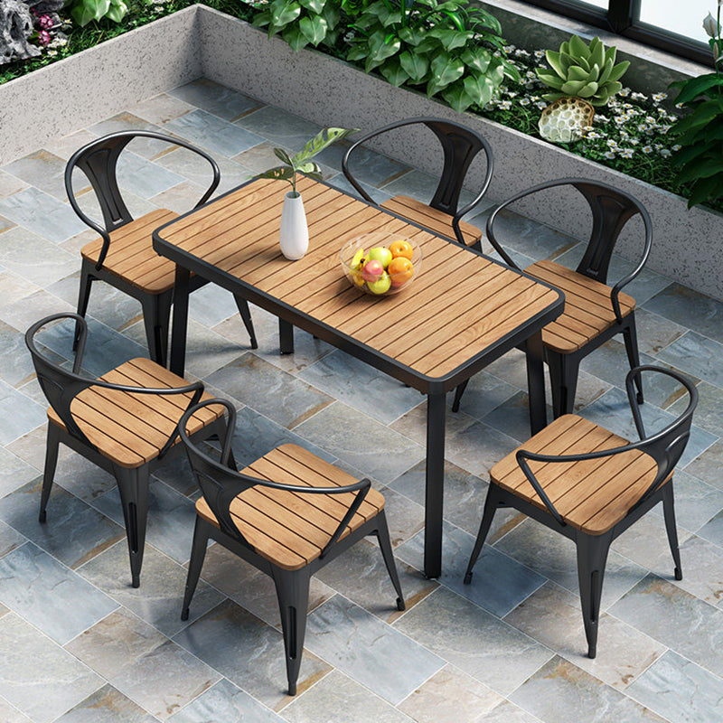 Modern Minimalist Polystyrene Decorative Panel Iron Square Outdoor Dining Chair Curved Backrest For Garden Patio