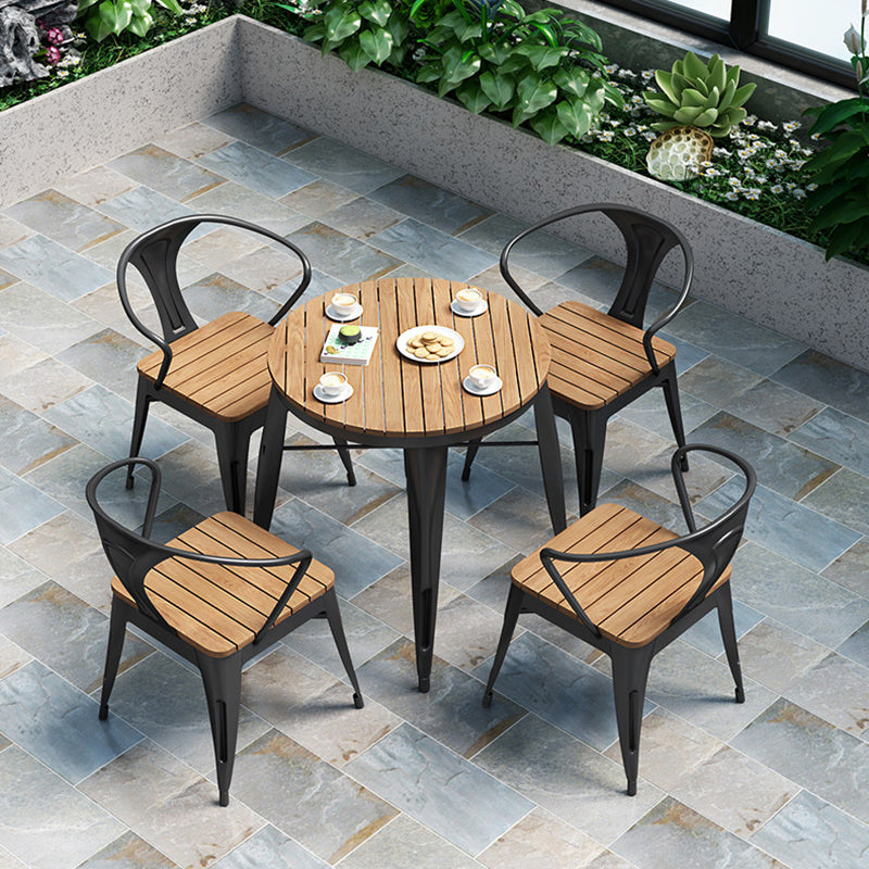 Modern Minimalist Polystyrene Decorative Panel Iron Square Outdoor Dining Chair Curved Backrest For Garden Patio