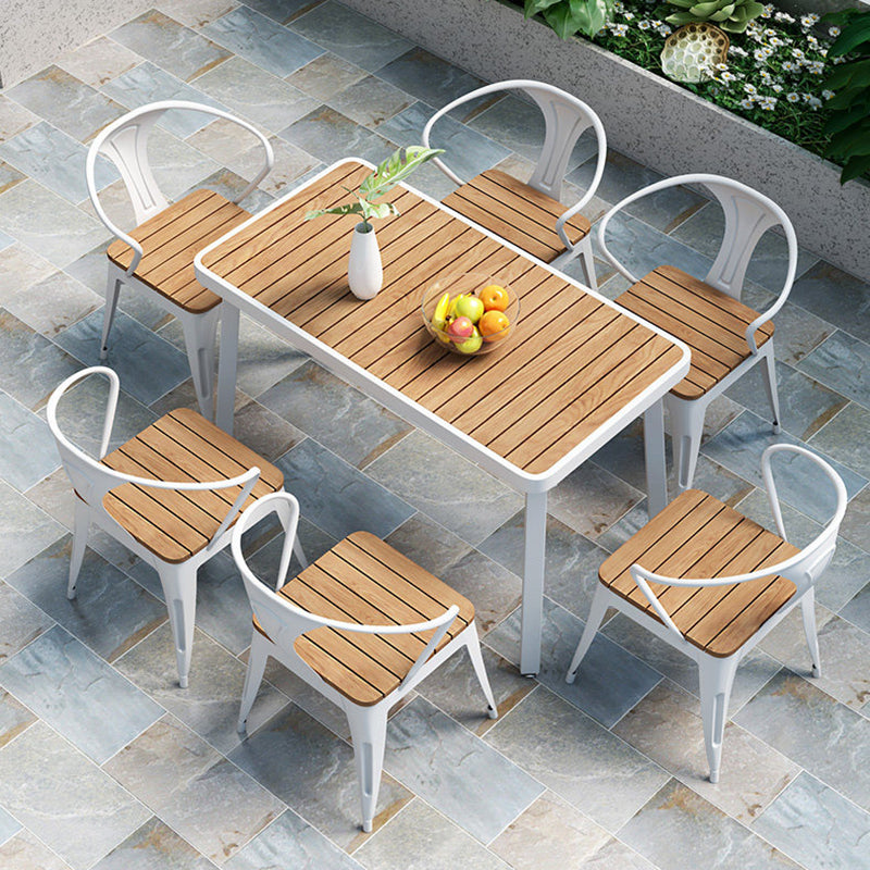 Modern Minimalist Polystyrene Decorative Panel Iron Square Outdoor Dining Chair Curved Backrest For Garden Patio