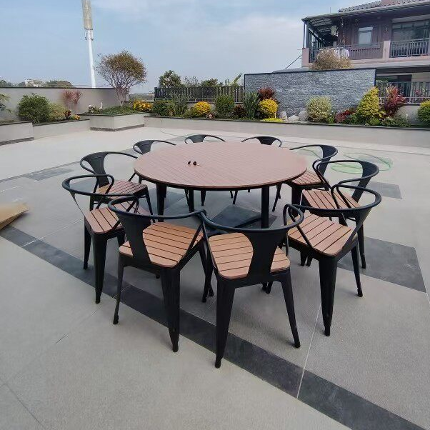 Modern Minimalist Polystyrene Decorative Panel Iron Square Outdoor Dining Chair Curved Backrest For Garden Patio