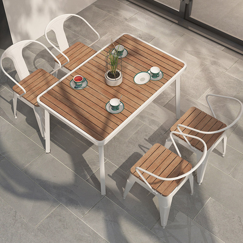 Modern Minimalist Polystyrene Decorative Panel Iron Square Outdoor Dining Chair Curved Backrest For Garden Patio