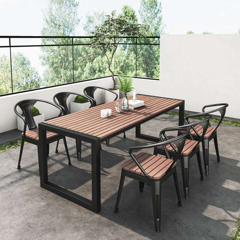 Modern Minimalist Polystyrene Decorative Panel Iron Square Outdoor Dining Chair Curved Backrest For Garden Patio
