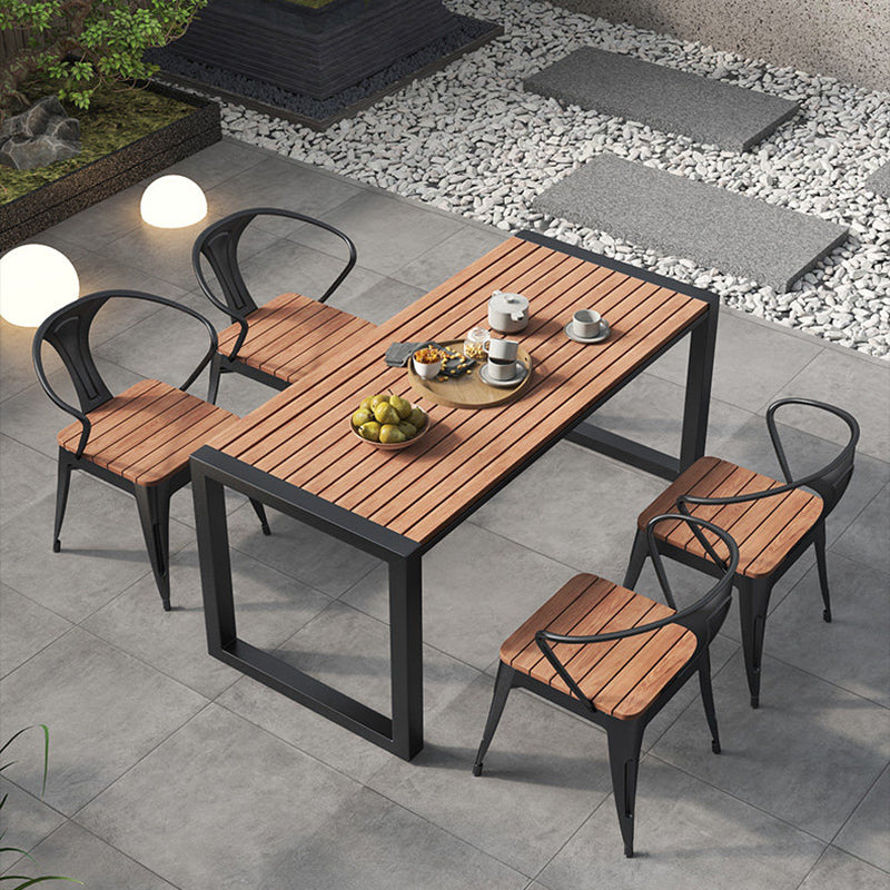 Modern Minimalist Polystyrene Decorative Panel Iron Square Outdoor Dining Chair Curved Backrest For Garden Patio
