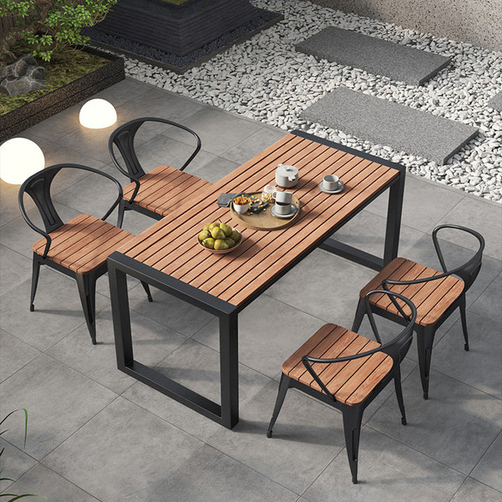 Modern Minimalist Polystyrene Decorative Panel Iron Square Outdoor Dining Chair Curved Backrest For Garden Patio