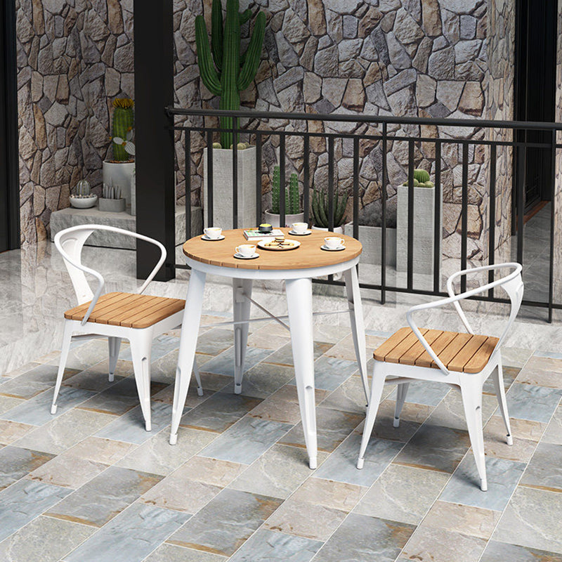 Modern Minimalist Polystyrene Decorative Panel Iron Square Outdoor Dining Chair Curved Backrest For Garden Patio