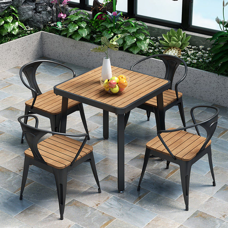 Modern Minimalist Polystyrene Decorative Panel Iron Square Outdoor Dining Chair Curved Backrest For Garden Patio