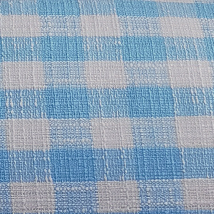 Dopamine Frame Blue Gingham Lounge Chair - Plush Ash Wood Accent Chair For Living Room