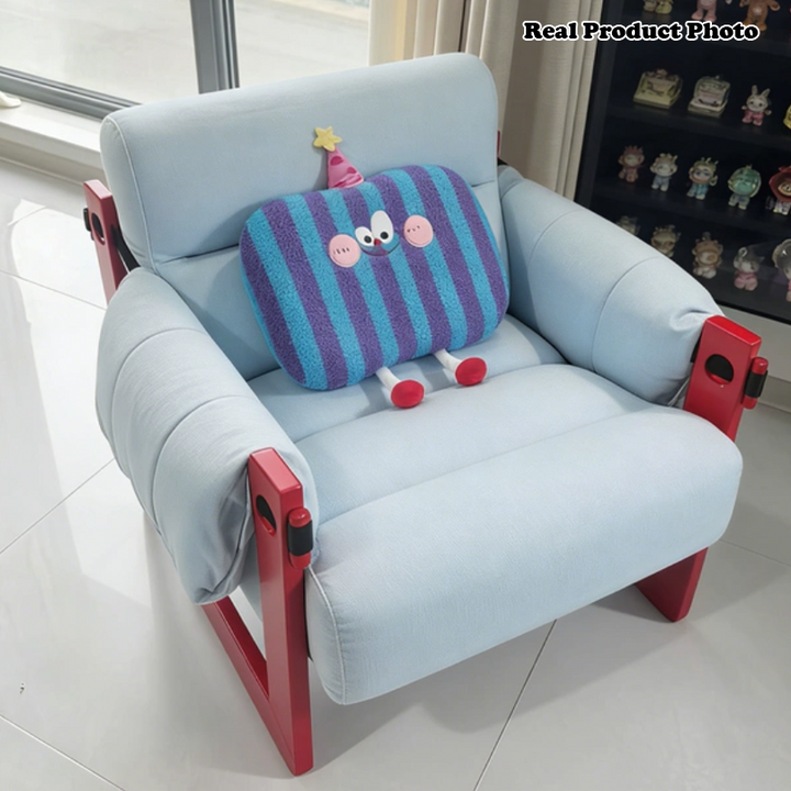 Modern Ash Wood Linen Lounge Chair - Plush Rectangular Accent Armchair For Living Room