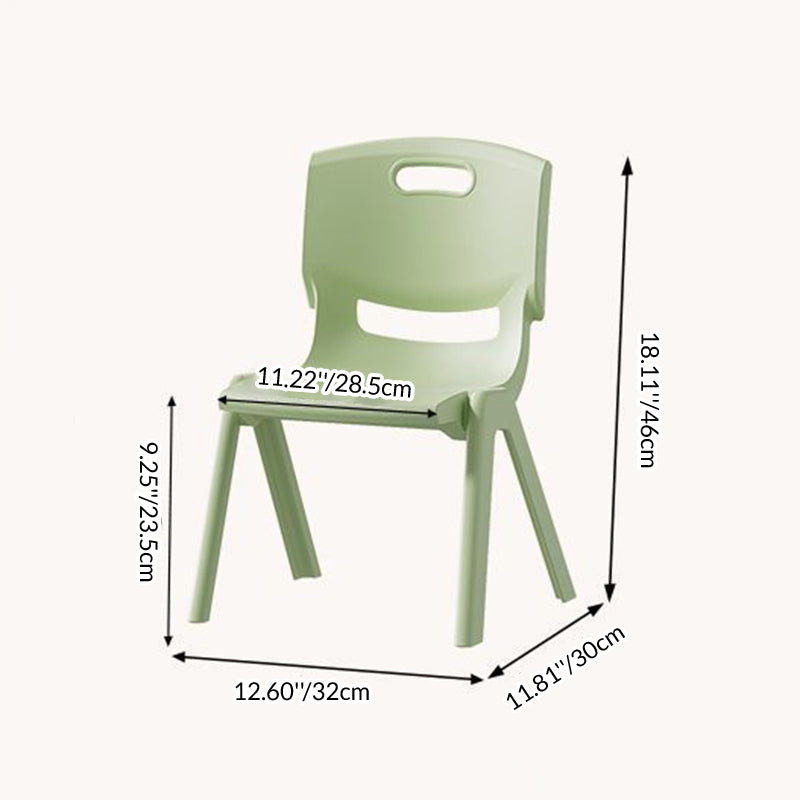 Contemporary Scandinavian Square PP Stackable Backrest Kids Low Stool For Living Room