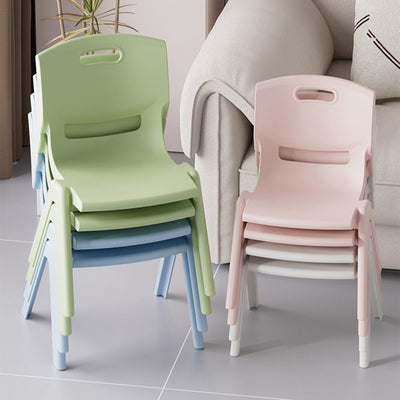Contemporary Scandinavian Square PP Stackable Backrest Kids Low Stool For Living Room