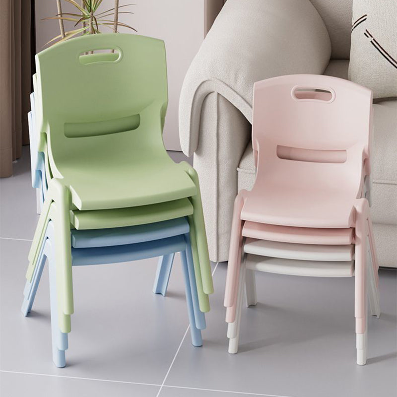 Contemporary Scandinavian Square PP Stackable Backrest Kids Low Stool For Living Room