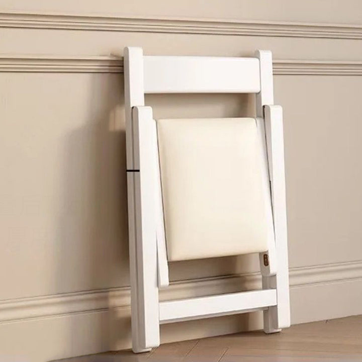 Zeitgenössischer skandinavischer quadratischer Massivholzstuhl aus Gummibaumholz mit PU-Leder und klappbarer Rückenlehne für das Wohnzimmer 