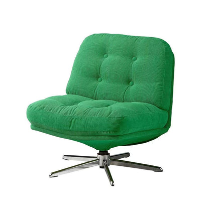 Contemporary Scandinavian Square Corduroy Carbon Steel Backrest 360° Rotation Accent Chair For Living Room