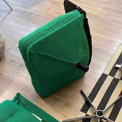 Contemporary Scandinavian Square Corduroy Carbon Steel Backrest 360° Rotation Accent Chair For Living Room