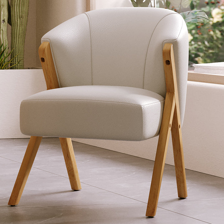 Contemporary Scandinavian Square Faux Sherpa Fabric High-Quality Faux Leather Solid Wood Backrest Lounge Chair For Living Room