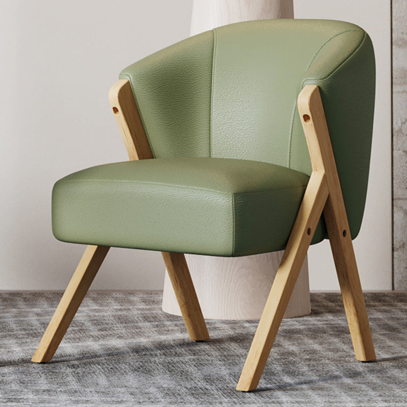 Contemporary Scandinavian Square Faux Sherpa Fabric High-Quality Faux Leather Solid Wood Backrest Lounge Chair For Living Room