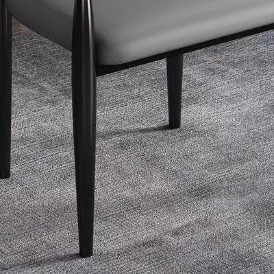 Modern Luxury Square PU Leather Iron Backrest Armrest Dining Chair For Dining Room