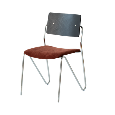 Contemporary Scandinavian Square Multi-layer Solid Wood Panel Electroplated Iron Chenille Fabric Backrest Armrests Dining Chair For Dining Room