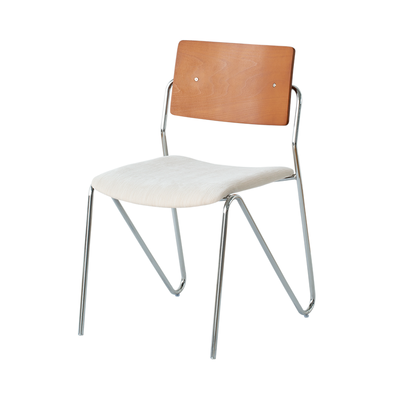 Contemporary Scandinavian Square Plywood Electroplated Iron Chenille Fabric Backrest Armrests Dining Chair For Dining Room