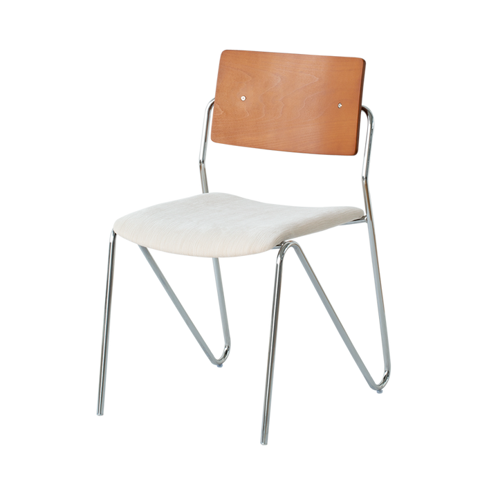 Contemporary Scandinavian Square Plywood Electroplated Iron Chenille Fabric Backrest Armrests Dining Chair For Dining Room
