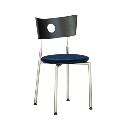 Contemporary Retro Square Multi-layer Solid Wood Panel Fabric Stainless Steel Backrest Dining Chair For Dining Room