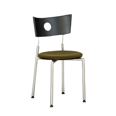 Contemporary Retro Square Multi-layer Solid Wood Panel Fabric Stainless Steel Backrest Dining Chair For Dining Room