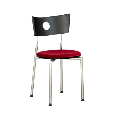 Contemporary Retro Square Multi-layer Solid Wood Panel Fabric Stainless Steel Backrest Dining Chair For Dining Room