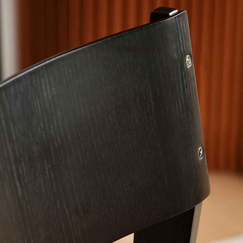 Contemporary Retro Square Multi-layer Solid Wood Panel Fabric Electroplated Iron Backrest Dining Chair For Dining Room