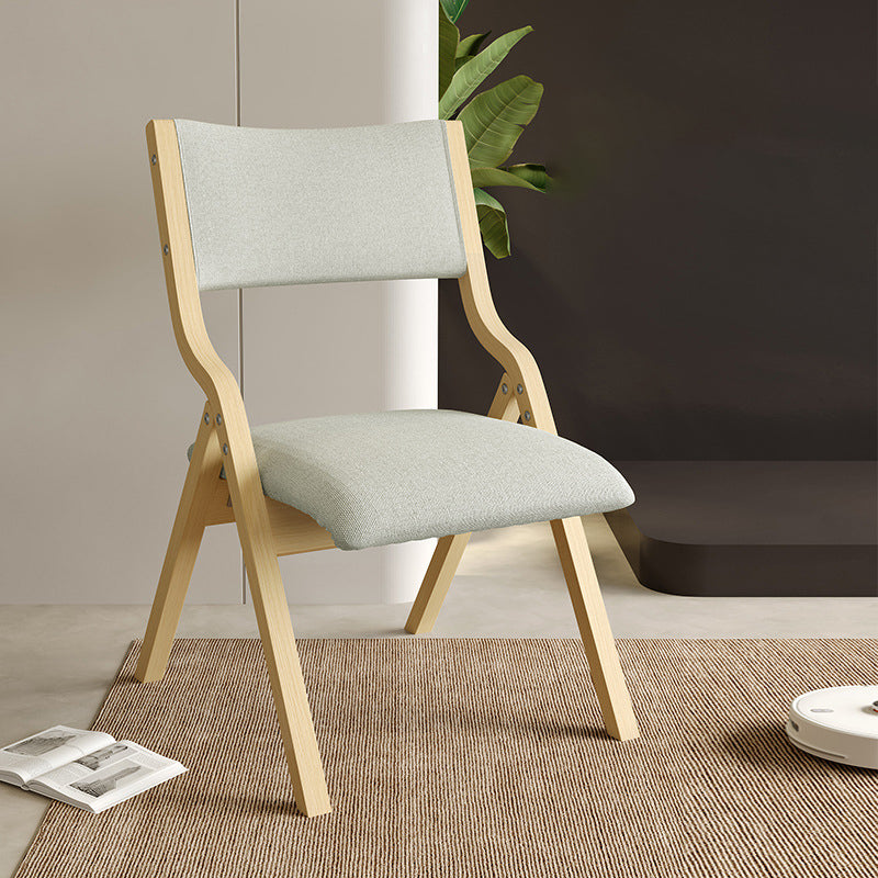 Chaise de salle à manger contemporaine scandinave carrée en bois massif de bouleau avec dossier pliable et revêtement en tissu pour salle à manger 