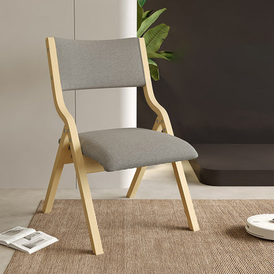 Contemporary Scandinavian Square Birch Solid Wood Fabric Foldable Backrest Dining Chair For Dining Room