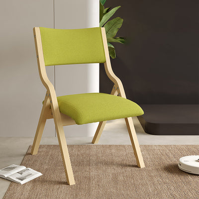 Contemporary Scandinavian Square Birch Solid Wood Fabric Foldable Backrest Dining Chair For Dining Room