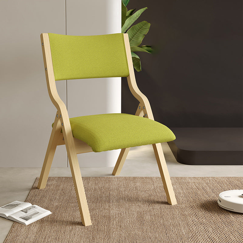 Contemporary Scandinavian Square Birch Solid Wood Fabric Foldable Backrest Dining Chair For Dining Room