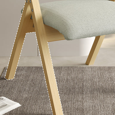 Contemporary Scandinavian Square Birch Solid Wood Fabric Foldable Backrest Dining Chair For Dining Room