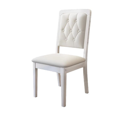 Contemporary Scandinavian Square High-Quality Faux Leather Rubberwood Solid Wood Backrest Dining Chair For Dining Room