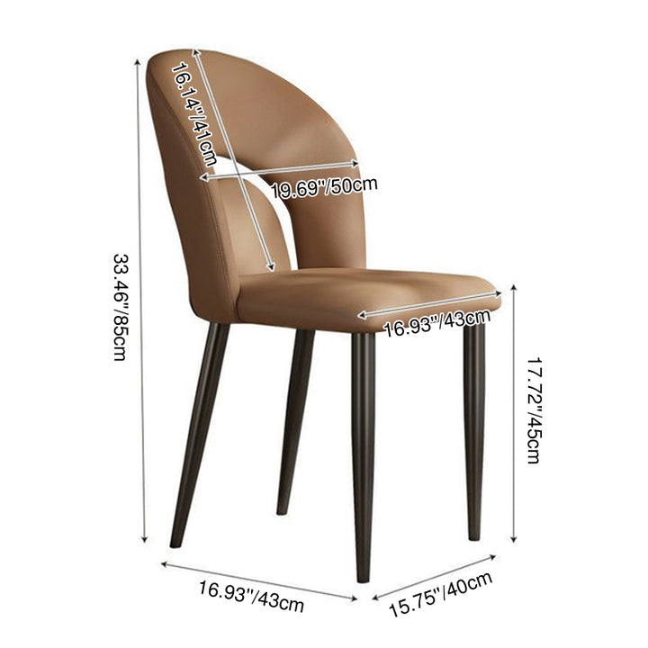 Chaise de salle à manger contemporaine scandinave carrée en cuir microfibre avec dossier en acier au carbone pour salle à manger 