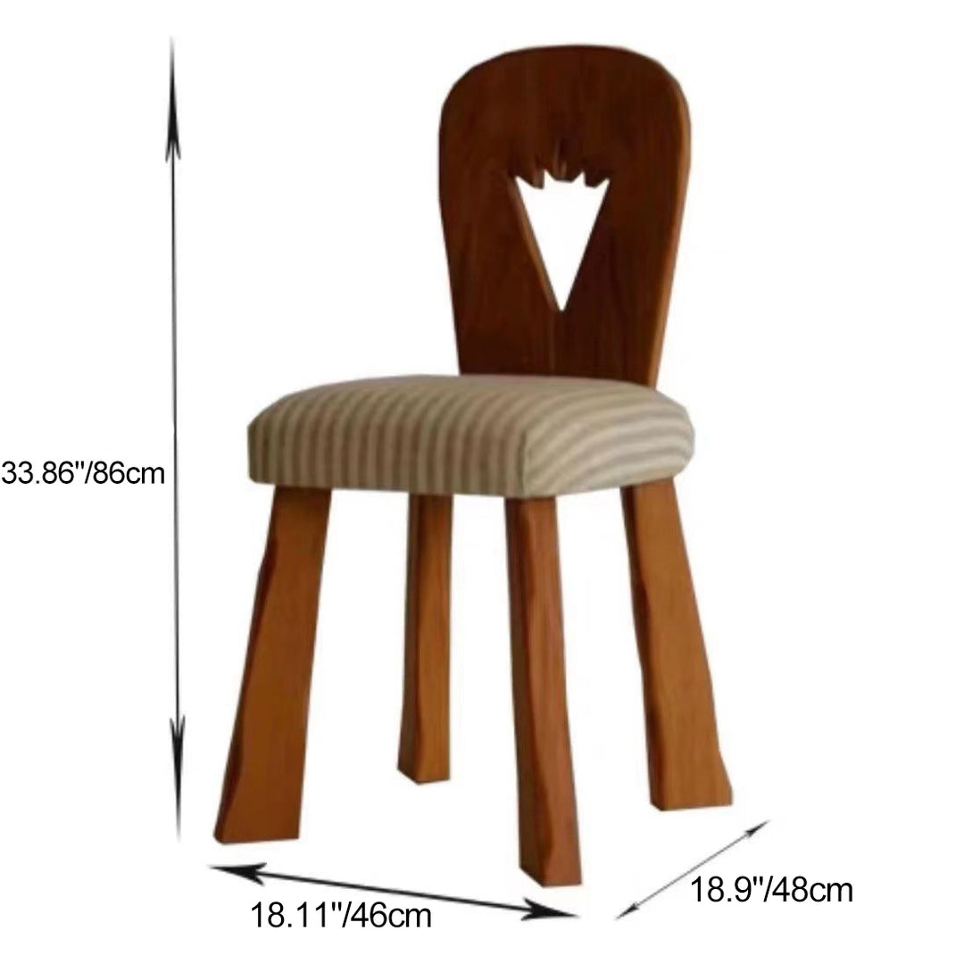 Silla de comedor tradicional vintage cuadrada de tela y madera de caucho con respaldo para comedor 