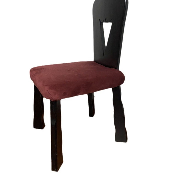 Silla de comedor tradicional vintage cuadrada de tela y madera de caucho con respaldo para comedor 