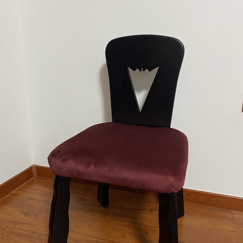 Silla de comedor tradicional vintage cuadrada de tela y madera de caucho con respaldo para comedor 