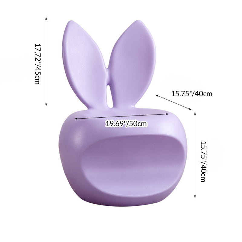 Tabouret dossier pour enfants en forme de lapin, rond et créatif contemporain en PE pour salon 