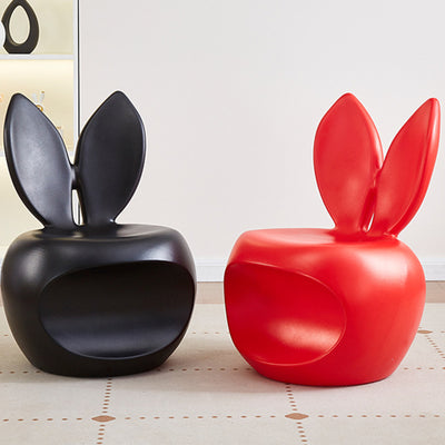 Contemporary Creative Round PE Rabbit-Shaped Kids Backrest Stool For Living Room